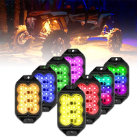 Luz Led de colores Rgb de 12V y 18W con Control por aplicación, iluminación de roca de 8 Pod para camión, superventas