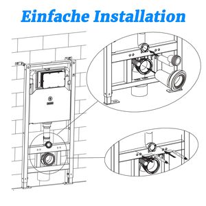 Kit de Conexión Universal para Inodoro Suspendido, Tubería de Drenaje de 90 mm, Tubería de Descarga de 45 mm para Sistemas de Cisterna Empotrada - Product Image 5