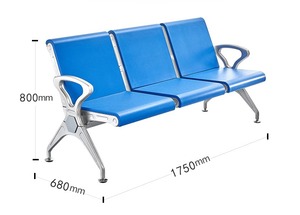 Chaise d'attente personnalisable Foshan 3 4 5 places en cuir PU pour hôpital, clinique, aéroport, clinique publique, bureau, clinique ferroviaire - Product Image 5