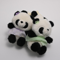 Boneka Panda Lucu Berpakaian Renda Grosir, Boneka Panda Berpola Bunga Manis untuk Hadiah Teman Anak yang Menggemaskan