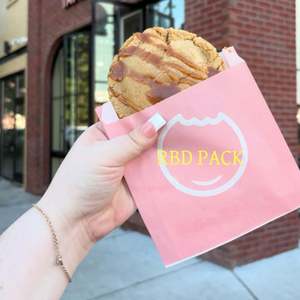 Sacs en papier kraft imprimés personnalisés avec logo, écologiques, résistants à l'huile, petits, roses, 3,5 pouces, 4 pouces, pour biscuits - Product Image 2