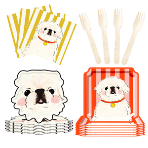 Juego de Vajilla para Fiesta de Perros DAMAI, Vajilla para Cumpleaños Infantiles, Incluye Platos de Papel, Servilletas, Manteles y Vasos para 8 Personas - Product Image 6