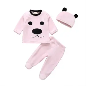 China Supplier Wholesale Children's Boutique Clothing Winter 3 Piece Cartoons Pajama Sets For Kids