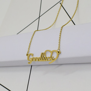 Collar Vintage Chapado en Oro de 18k, Collar de Acero Inoxidable con Colgante de Corazón de la Buena <span class=keywords><strong>Suerte</strong></span> para Mujer, Regalos de Joyería - Product Image 4