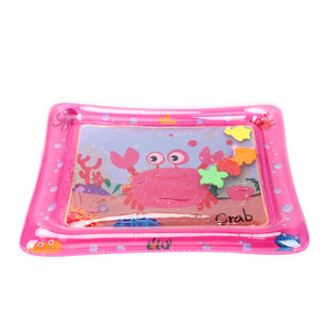 Inflatable Baby Patting Water Mat Pink <b>Crab</b> Design 0-24 Months Home Use Environmentally Friendly PVC - Product Image 1