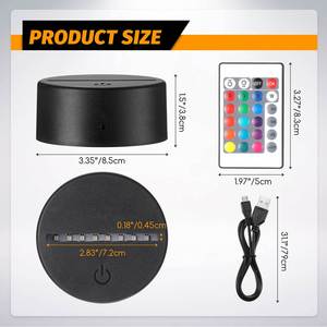 Factory Direct 16-Color Remote Control LED Bedside Lamps Sensor-Activated Acrylic Decorative <b>Night</b> <b>Light</b> ABS Creative Design - Product Image 2
