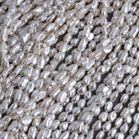 Perles Keshi d'eau douce cultivées de haute qualité, 6-7 mm, baroques, irrégulières, non-nucléées, blanches naturelles, pour la création de bijoux DIY