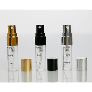 Флакон-спрей для образцов косметики и парфюмерии из прозрачного стекла, 2 мл, 3 мл, <span class=keywords><strong>5</strong></span> мл, 10 мл, с крышкой черного, золотого или серебряного цвета - Product Image 6