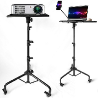 Support de projecteur mobile T22 avec roulettes, support de sol en métal robuste réglable en hauteur pour ordinateur portable et projecteur