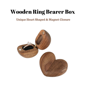 Custom Wooden <b>Heart</b> <b>Shaped</b> Ring <b>Box</b> Manufacturer Magnetic Jewelry Packaging Supplier Vietnam - Product Image 1