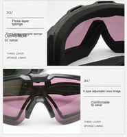 Lunettes de sport SMR SMR101 à monture intégrale, protection des yeux, ultra légères, design 2-en-1, lentilles interchangeables, protection UV, anti-poussière