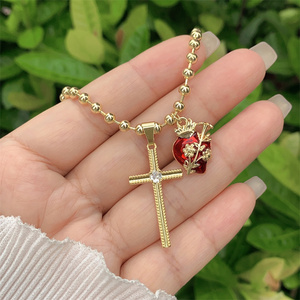 Réglable hommes/femmes tenue quotidienne mode pendentif collier classique Simple diamant Zirconium croix <span class=keywords><strong>combinaison</strong></span> religieux - Product Image 5