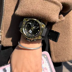 שעון דיגיטלי אופנה לפנאי גברים מפלסטיק באיכות טובה שעון דיגיטלי 50 מ' עמיד למים ספורט צלילה לטפס על השעון הדיגיטלי