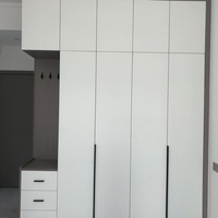 Armoire avec tiroirs en MDF, moderne, noire, pour appartement, en noyer, sauge, frêne nordique, métal, style Japandi