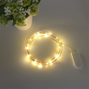 Bouton à piles 1M 10LED 2M 20 3M Mini fil de cuivre guirlandes lumineuses LED chaîne pour la décoration de noël - Product Image 5