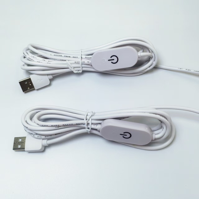 USB a to Open Wires Power Cable with Touch Control Dimming LED Lamp USB Power Cord with on OFF Switch Dimmer Cable 2M Wire Cable