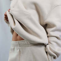 Ensemble de sweats à capuche amples pour femmes, col montant, fermeture éclair quart, style décontracté, haute qualité, vente en gros