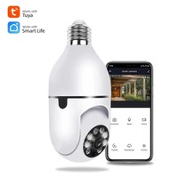 Tuya Smart Life 2MP Gloeilamp Beveiligingscamera 360 ° PTZ WiFi Bewegingsdetectie Alarm Actie Afstandsbediening Cam