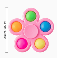 Vente en gros de jouets anti-stress à bulles à presser à cinq doigts en ABS imprimés sur mesure, jouets rotatifs pour enfants, cadeau pour soulager le stress