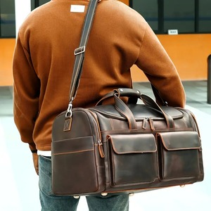 Grand sac de sport de luxe sac de voyage en cuir véritable avec logo de taille personnalisable Style tendance durable et portable - Product Image 5