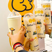Gobelets en papier personnalisés pour dessert boba à emporter avec peluche surprise tasse à café boba mystère à emporter jetable pour boissons