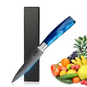 Cuchillos Messer toptan programı ev şef meyve bıçakları paslanmaz çelik dövme reçine kolu ile 3.5 inç mutfak soyma bıçağı
