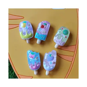 Hot Selling 100Pcs kawaii Obst Dekoration Eis Charms Sweet Ice Lolly Schleim Perlen Eis am Stiel Cabochon für Scrap booking Dekor