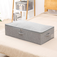 Organisateur de rangement pliable rectangulaire pour la maison avec couvercle - Cadre en acier inoxydable, boîte en tissu polyester pour vêtements, chaussures et couvertures