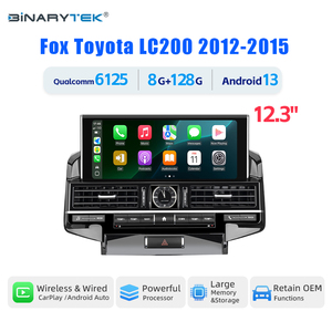 Автомобильный <span class=keywords><strong>DVD</strong></span>-плеер для <span class=keywords><strong>Toyota</strong></span> Land Cruiser 200 (2012-2015) с 12.3-дюймовым монитором Android 13, CarPlay и Android Auto от Binarytek - Product Image 1