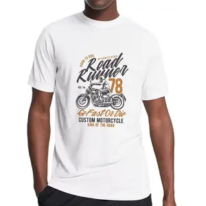 T-shirt pour homme imprimé à motif de motard de route T-shirt pour homme personnalisé à col rond en coton de haute qualité