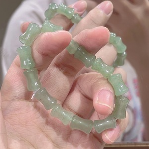 Bracelet porte-bonheur <span class=keywords><strong>pas</strong></span> <span class=keywords><strong>cher</strong></span>, nouveau design, simple, tendance, en verre perlé, élastique, en <span class=keywords><strong>bambou</strong></span>, pour filles - Product Image 2