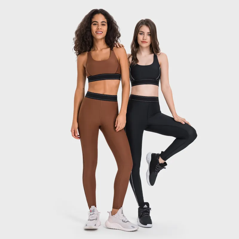 Wholesale Ladies Athletic Gym Fitness Sports Workout Outfit Clothes Suit Sets Activewear Women Active Wear Yoga Leggings Set
