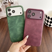 Coque de protection antichoc en cuir PU pour iPhone 18 17 16 Pro Max avec protection d'appareil photo – Tendance et élégante