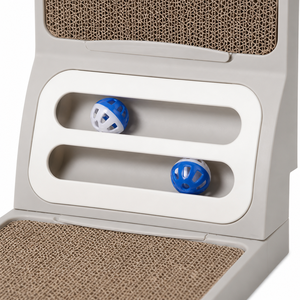 YAOYUE <span class=keywords><strong>Griffoir</strong></span> pour <span class=keywords><strong>chat</strong></span> en forme de L, multifonctionnel, en <span class=keywords><strong>carton</strong></span>, avec jouets à billes - Product Image 5