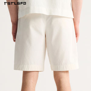 Pantalones Cortos Casuales para Hombre, Cintura Media, Doble Pliegue, Largura hasta la Rodilla, Tela Satén, Estilo Uniforme de Oficina - Product Image 3