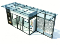 Parada de Autobús Prefabricada con Sistema de Aire Acondicionado, Sillas de Espera, Máquina Expendedora, Software de Gestión y Baño Público Incluido