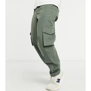 Toptan üretici özelleştirmek gevşek Fit erkekler kargo Streetwear pantolon yan cep