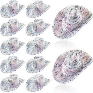 Hstyle Mini Neon Space Cowgirl Hat Cute Disco Cowboy Doll Hat Holográfico Cowboy Dollhouse Decoración para Cowgirl Party HS1674 - Product Image 3