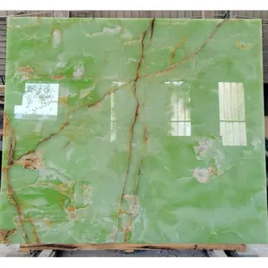 All'ingrosso bella e di lusso retroilluminata verde agata gemma di marmo onice con vetro posteriore per Bar Top e piastrelle del pavimento