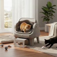 Bac à litière pour chat en plastique auto-nettoyant à ouverture supérieure OEM, sans application, sans Wi-Fi, modes automatique/manuel/intelligent, grande capacité, contrôle des odeurs