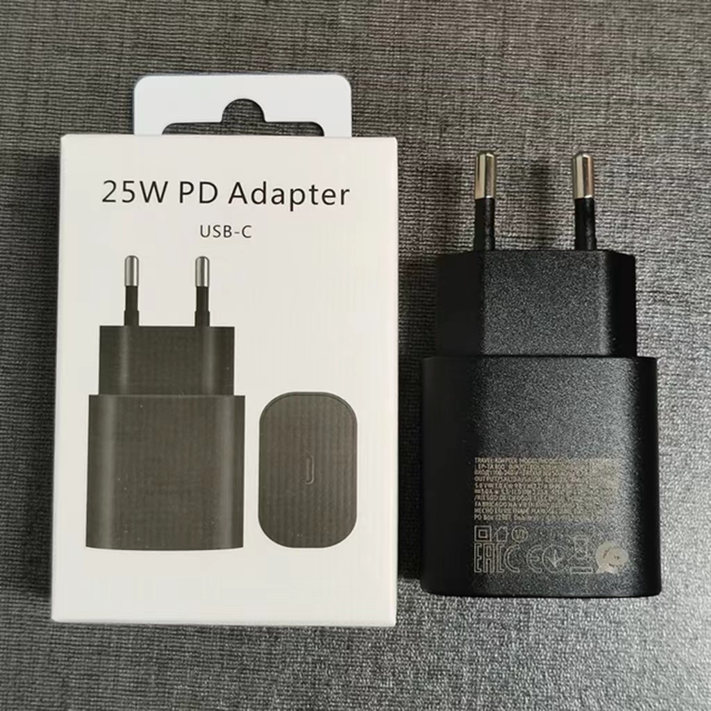 EU Plug Noir 25W chargeur + Boitier