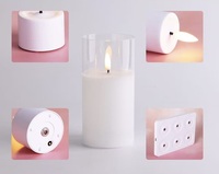 Bougie LED sans flamme en cire de paraffine 3D Mermei, rechargeable, pour la décoration de la maison