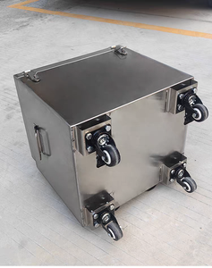 Stainless Steel Rolling Tool <b>Box</b> 35x40x35cm <b>Lockable</b> With Handle And Wheels - Product Image 2