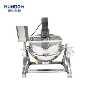 Industrial Sugar Candy Cooking Making Machine Syrup Electric Heating Jacket Kettle With Mixer