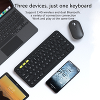Clavier à ciseaux sans fil ultra mince rechargeable double BT + 2.4G USB clavier silencieux pour Android IOS Windows