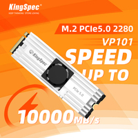 KingSpec hard drive 1TB M.2 NVMe ssd PCIe 2280 teknologi terbaru 5.0 cache M2 pcie gen 5x4 dengan kipas pendingin
