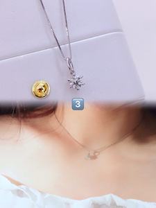 宝石项链女项链饰品14k纯金字母吊坠钻石项链 - Product Image 3