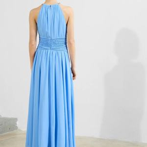 เดรสยาวแบบผูกหลังหลากสไตล์ขายส่งยอดนิยมสำหรับผู้หญิง ดีไซน์หรูหรา เซ็กซี่ สีพื้น เหมาะสำหรับงานพรอม - Product Image 5