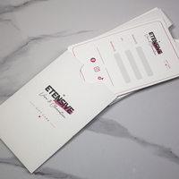 Porte-cartes cadeau A6 personnalisé de qualité supérieure avec fente en U, enveloppe en papier coton mat pour les bons de réduction des salons de beauté et des boutiques