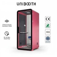 UNIBOOTH Intérieur préfabriqué 33dB ISO 23351 Résistant au feu 30-45 min Installation rapide Focus Pod pour Salle d'exposition Aéroport OEM ODM